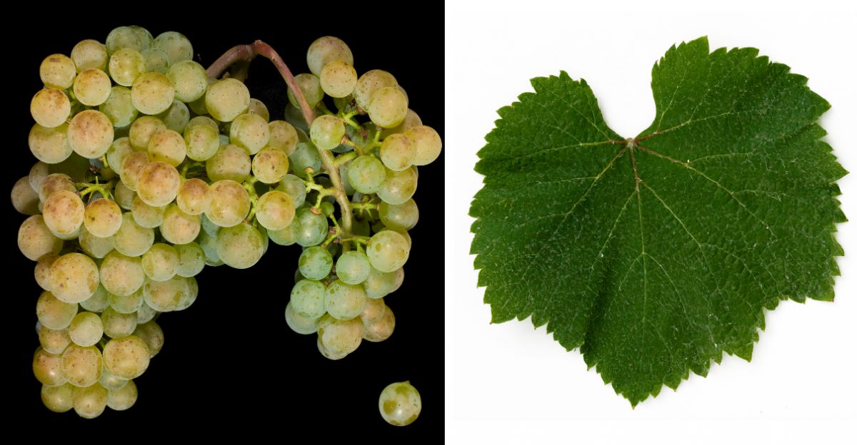 Alvarinho - Weintraube und Blatt