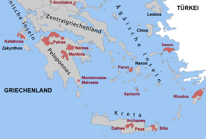 Landkarte Griechenland - Ägäische Inseln mit Chios