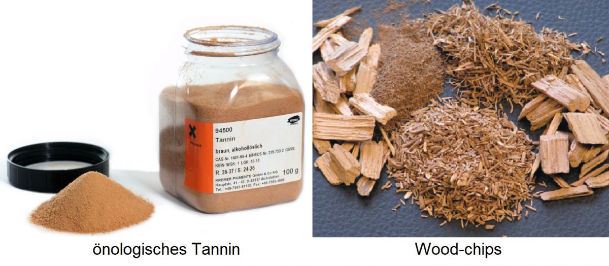 önologisches Tannin (Pulver) und Wood-chips