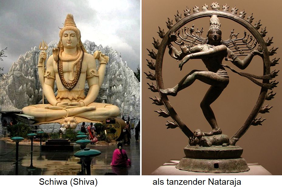 Schiwa - als sitzende Figur und als tanzender Nataraja