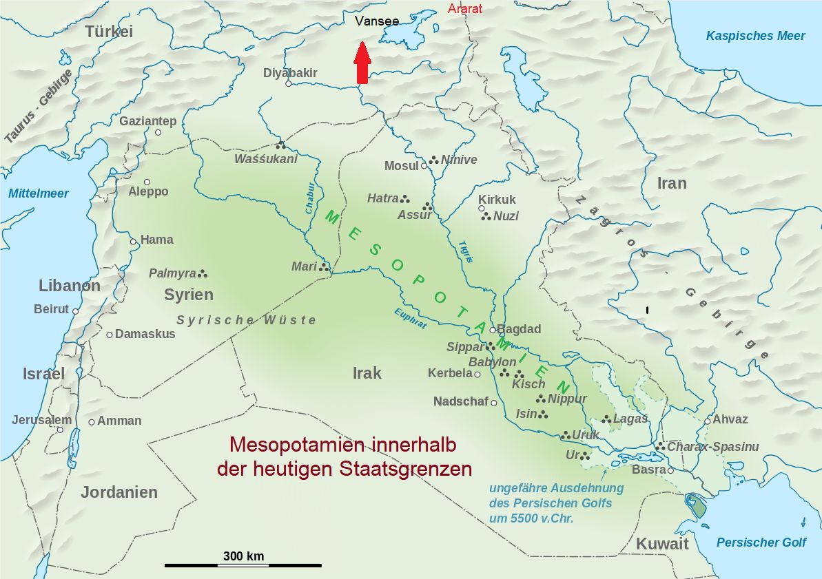 Irak - Karte von Mesopotamien
