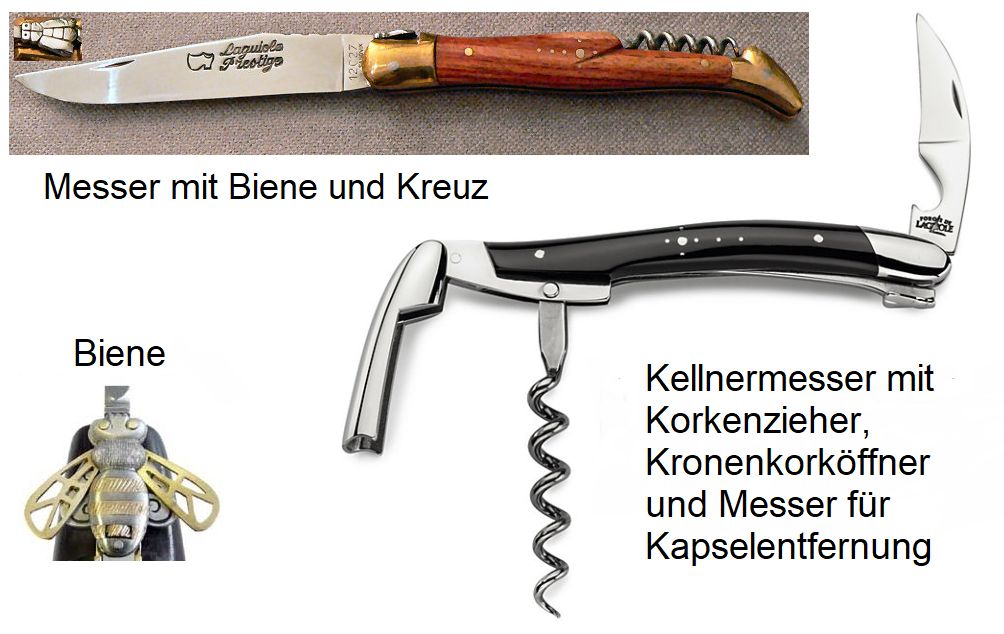 Laguiole - Messer, Biene und Kellnermesser