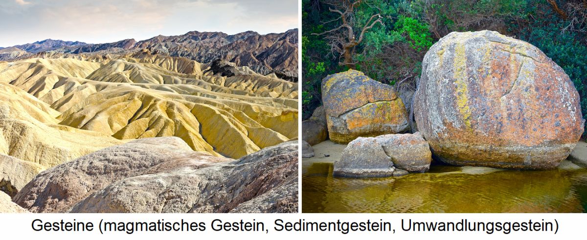 Geologie - Gesteine (magmatisches Gestein, Sedimentgestein, Umwandlungsgestein)