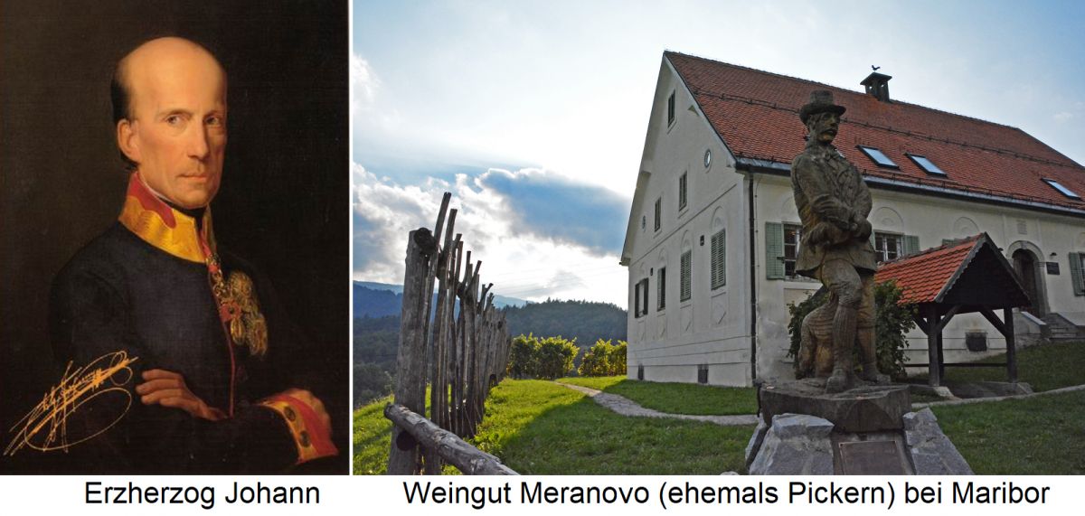 Erherzog Johann - Portät und Weingut Meranovo (Pickern) bei Maribor