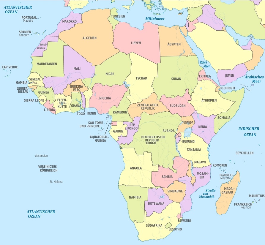 Afrika - Landkarte