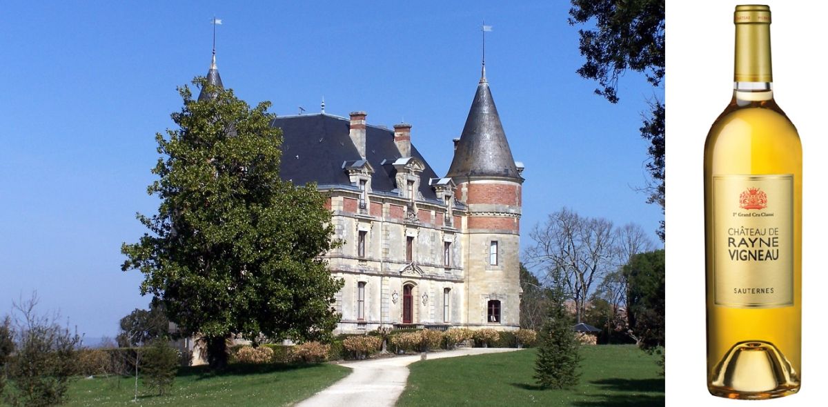 Château de Rayne-Vigneau - Schloss und Weinflasche