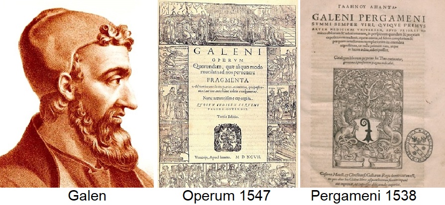 Galen - Porträt, Operum, Pergamene