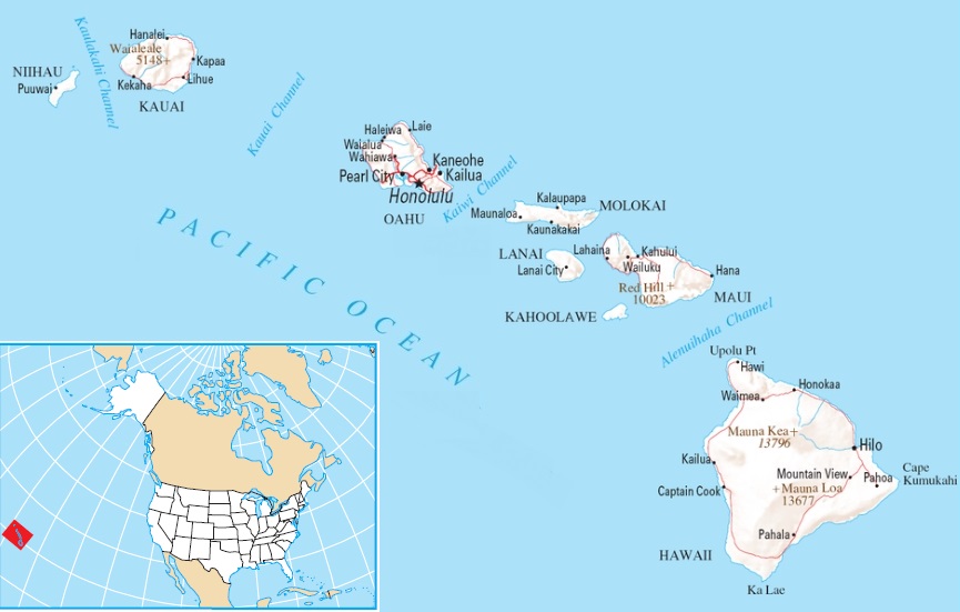 Hawaii - Landkarte